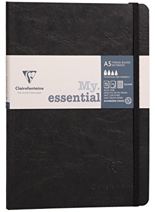 Clairefontaine Age Bag notatnik szyty pleców kwadratowa, czarny 793421C