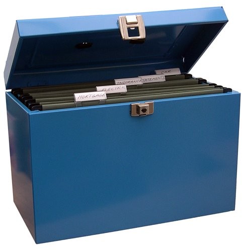 Cathedral Schowek/teczka zawieszana Box (wykonana z metalu, A4) Niebieski A4BL