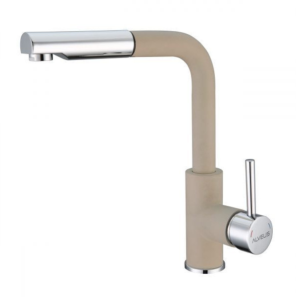 Alveus Siros-P Bateria kuchenna z wyciąganą wylewką beżowa/chrom 1129045