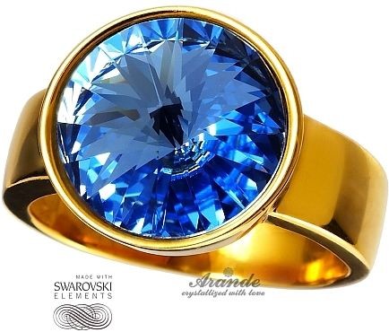 Swarovski Arande piękny pierścionek SAPPHIRE ZŁOTE SREBRO 4311503435