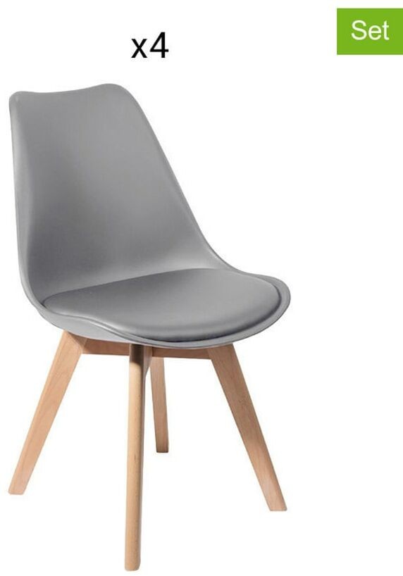Tomasucci Tomasucci Krzesło (4 szt.) w kolorze szarym - (S)49 x (W)81 x (G)54 cm