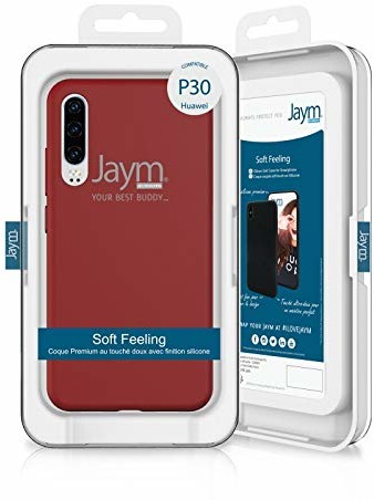 Jaym Premium etui ochronne z silikonu i mikrofibry do Huawei P30, czerwone JMSIL0041