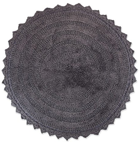 DII oceanique można prać w pralce, 100% tkany bawełna okrągły dywanik łazienkowy miękkie i chłonne, blisko Vanity, wannie lub pod prysznic, 71,1 cm Dia, Mauve CAMZ35689