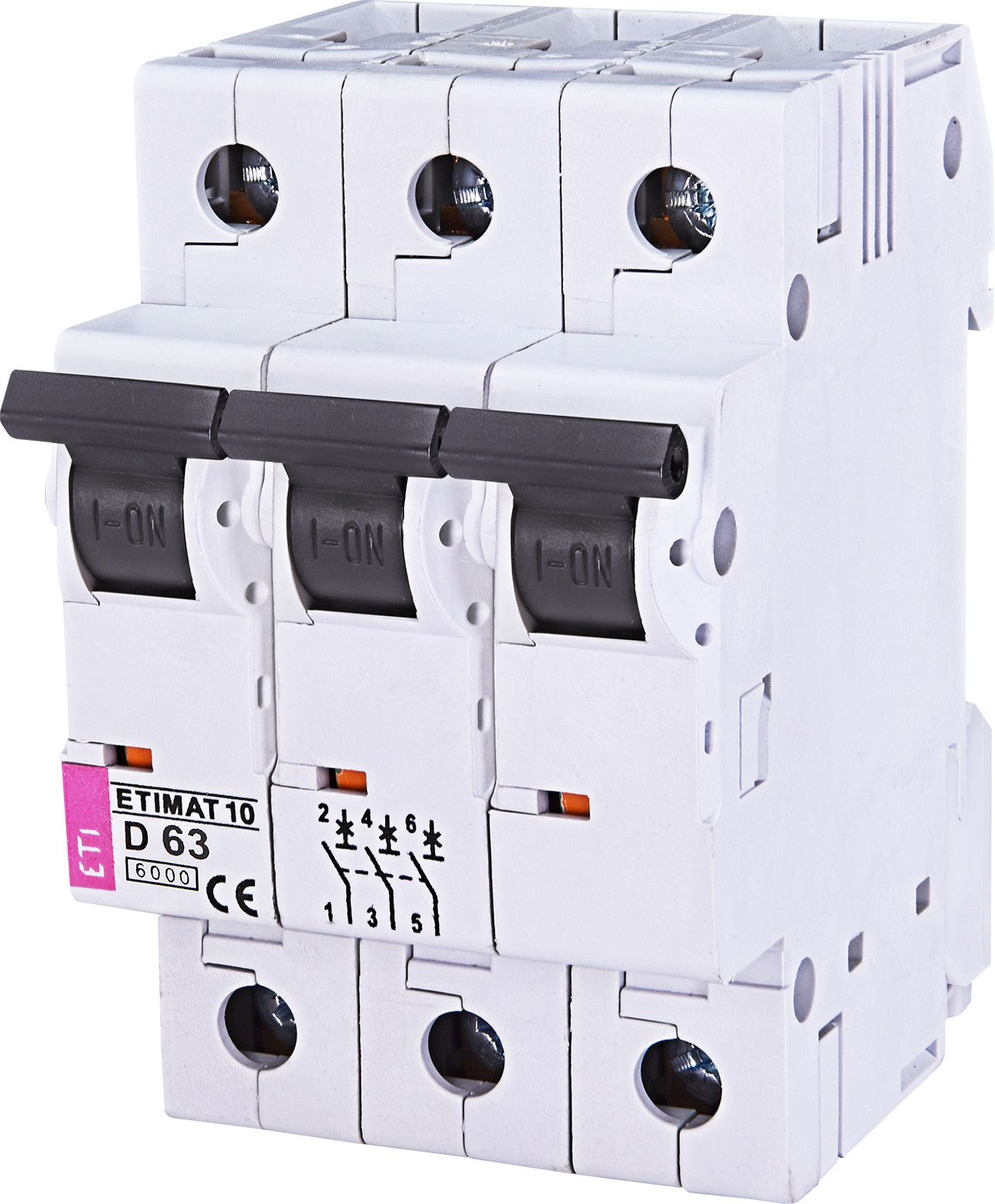 ETI Wyłącznik-nadprądowy-ETIMAT-10-3P-D-63A-10kA 2155722