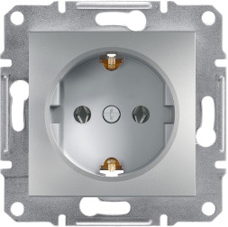 Schneider Asfora gniazdo Schuko podtynkowe pojedyncze aluminium EPH2900161