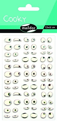 Maildor malidor cooky Funny oczy naklejki, 7,5 x 12 cm (1 arkusz Pro Pack), wielokolorowy CY040O