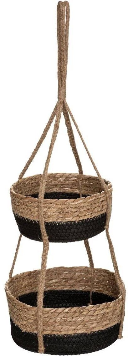 Doniczki wiszące z juty i trzciny 24 cm 2 poziomy 179240