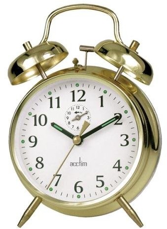 Acctim acctim saxon dużych budzik budzik z mosiądzu o podwójnej dzwonek i klucz do wciągania CK0030