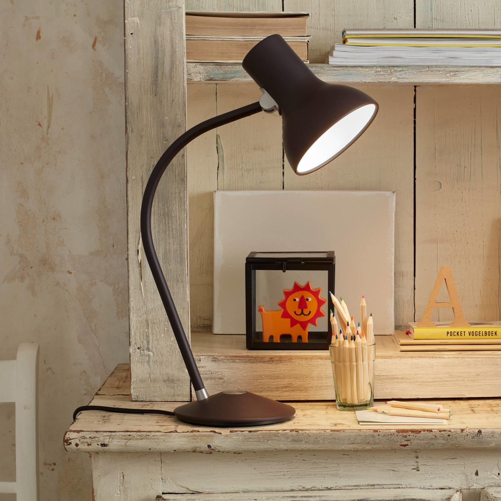 ANGLEPOISE Anglepoise Type 75 Mini lampa stołowa, brązowa