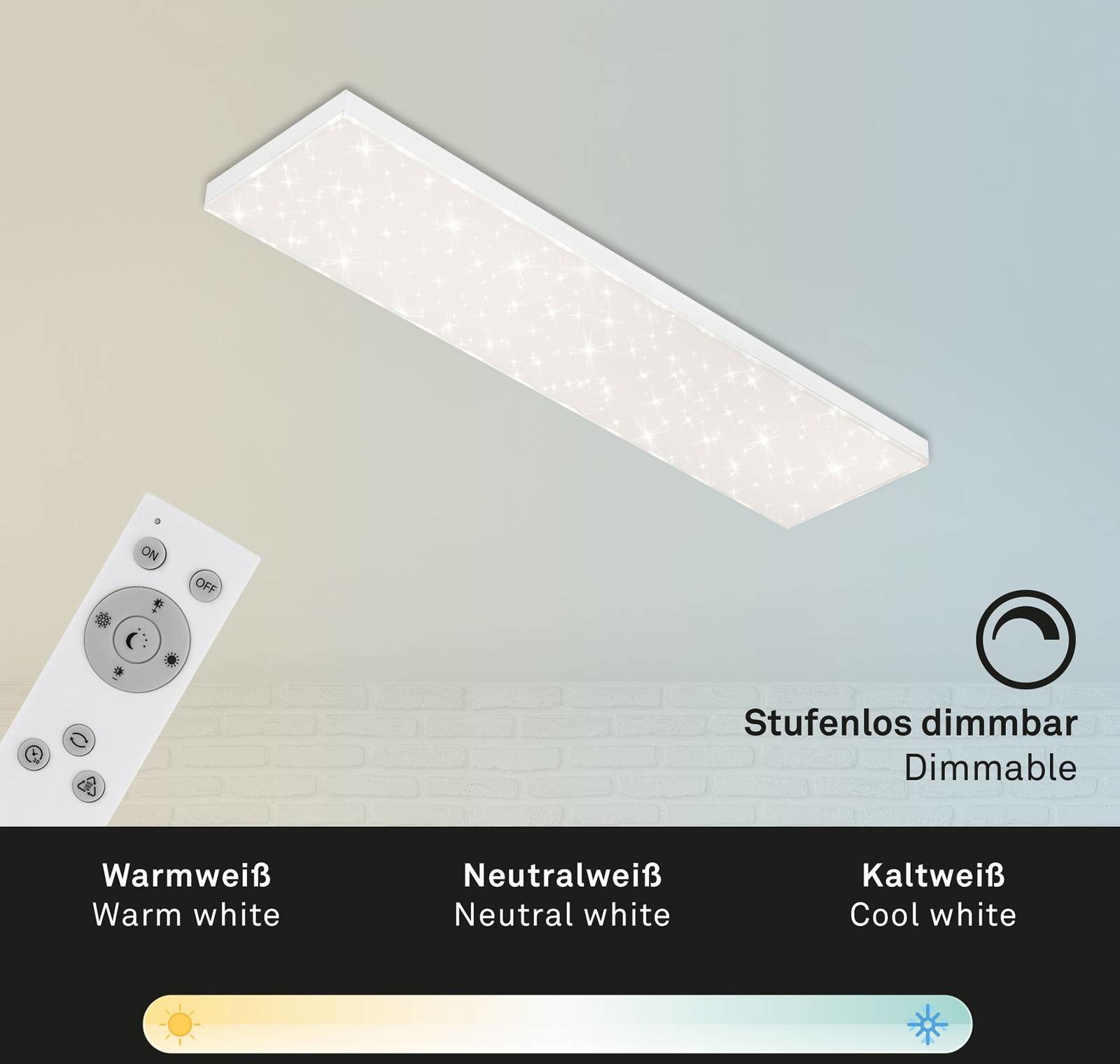 Briloner Modern LED paneel wit 100 cm incl. LED dim to warm - Ayda
