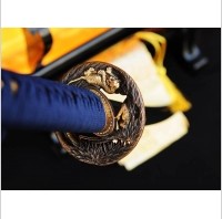 Kuźnia mieczy samurajskich MIECZ SAMURAJSKI WAKIZASHI DO TRENINGU, STAL WYSOKOWĘGLOWA 1095 WARSTWOWANA DAMASCEŃSKA, R735