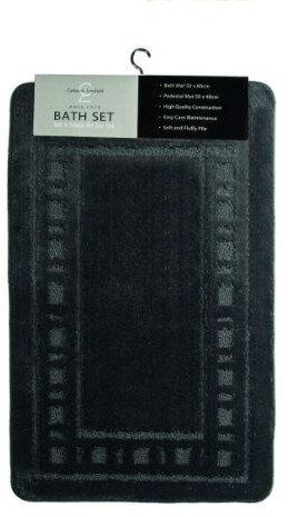Catherine Lansfield Armoni 2-częściowy komplet dywaników łazienkowych BRB2 3890 W2ETDBLACK