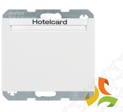 Hager BERKER K.1 Wyłącznik przekaźnikowy na kartę hotelową biały połysk 16417119 16417119/HAG