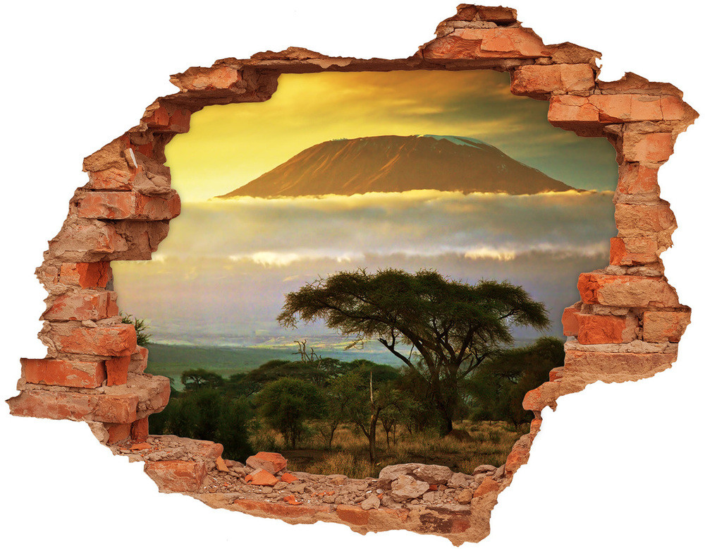 Wallmuralia.pl Dziura 3d w ścianie naklejka Kilimandżaro Kenia
