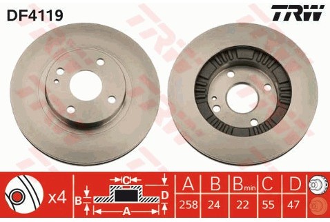 TRW Tarcza hamulcowa DF4119