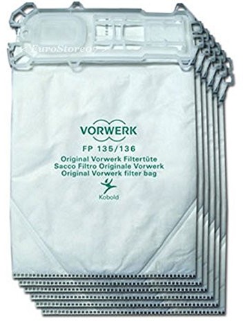 BaristaItaliano 6 oryginalne worki do odkurzacza do Vorwerk Kobold VK 135 i VK 136