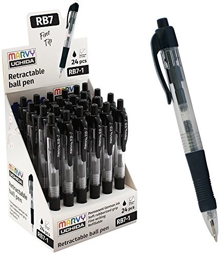 Unbekannt uchida RB7  1 Marvy Retractable Ball Point Pen 0.7 MM, Box of 24 sztuki, czarnym ink RB7-1