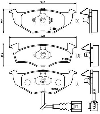 BREMBO Zestaw klocków hamulcowych, hamulce tarczowe P 85 071