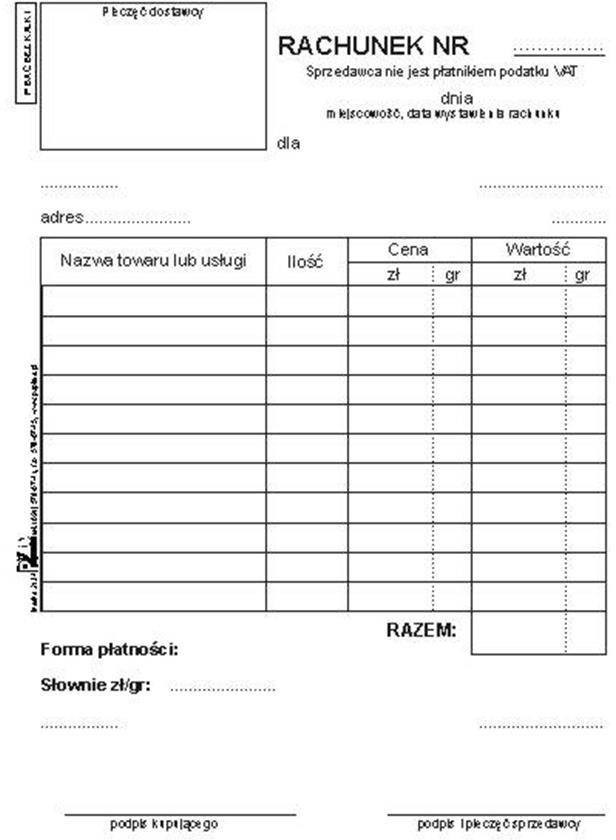 Papirus DRUK RACHUNEK WIELOKOP A6/100K PIR 2134 31555-UNIW