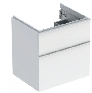 GEBERIT GEBERIT 502.303.01.1 Szafka pod umywalkę iCon z dwoma szufladami 59,2 cm x 61,5 cm x 47,6 cm biały lakierowany na wysoki połysk biały matowy