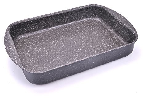 ALLUFLON alluflon etnea lasagne kształt wykonana z aluminium z powłoką zapobiegającą przywieraniu o wyglądzie kamienia, czarny, 31 cm 0001855931