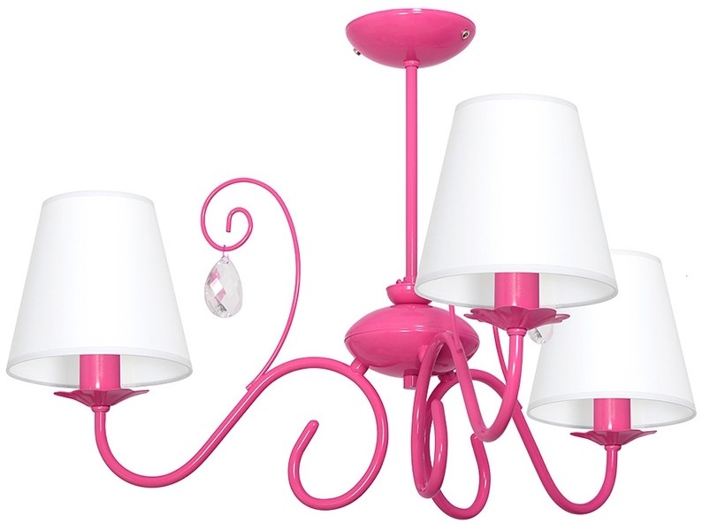 Decoland Dziecięca lampa wisząca LAURA 3xE14/60W/230V różowa (7948)
