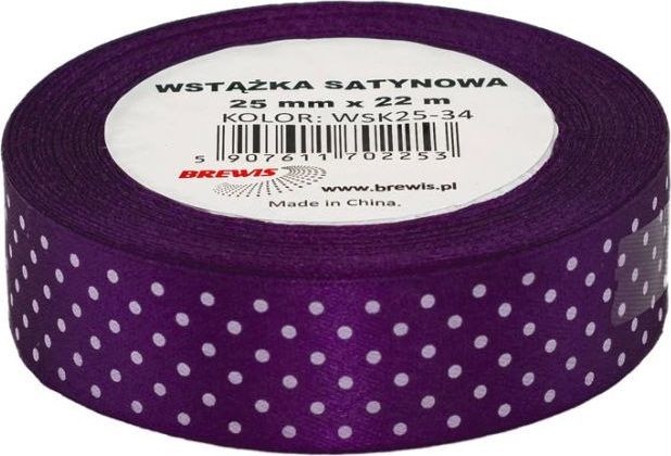 BREWIS BREWIS Wstążka satynowa BREWIS kropki 25mm WSK25-34 Brewis AC779BRW
