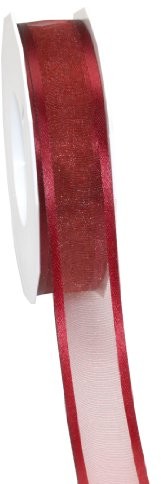 Pattberg Prezent 25 MM 25 m Marseille  z organzy z satynowymi krawędziami, bordowy 4832525-018