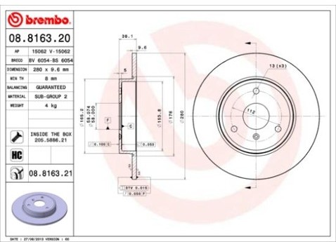 BREMBO 08.8163.21
