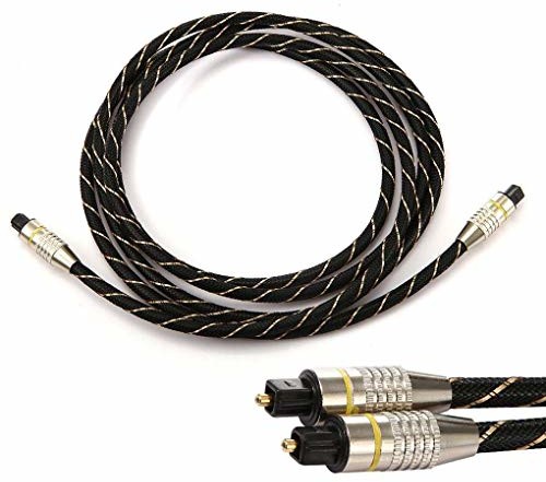 Tec-Digi Tec-Digi Cyfrowy optyczny kabel audio Toslink  1 m [24-karatowe pozłacane, ultracienkie] kabel optyczny męski do męskiego kina domowego, soundbaru, TV, PS4, Xbox, Playstation i więcej 229204-1