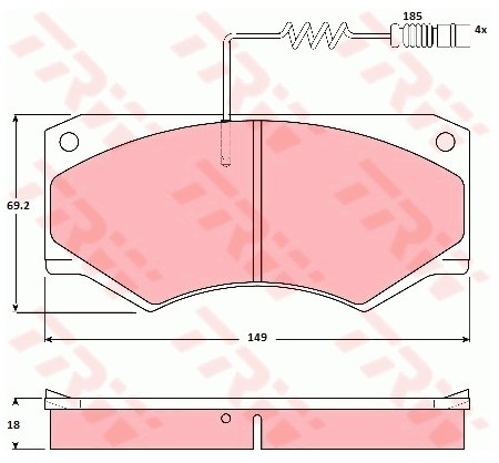 TRW Zestaw klocków hamulcowych, hamulce tarczowe GDB1067