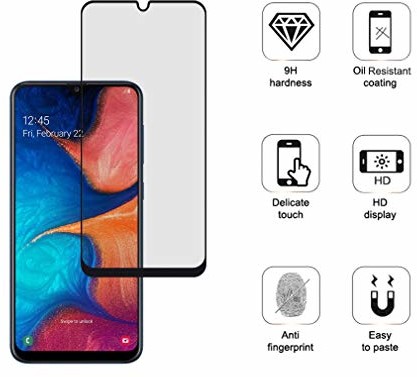 TELLUR szkło hartowane 2.5D klej do Samsung Galaxy A20, czarny TLL145585