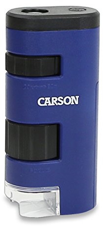 Carson Optical Carson Pocket Micro  bardzo wydajny torba mikroskop w powiększenia 20 X  60 X z oświetleniem LED i soczewki asphaerisch oszlifowanymi do zastosowania bezpośrednio w terenie MM-450