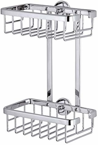 tesa TESA aluxx regał do prysznica (bez wiercenia, aluminium, chrom, nierdzewny, roztwór zweistoeckig, w zestawie, 260 MM X 180 MM X 107 MM) (40211-00000-00)