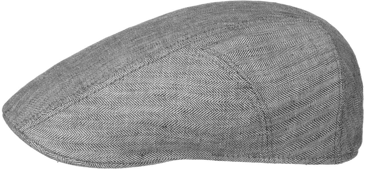 Płaski Kaszkiet Jodełka Len by Stetson, szary, 60 cm