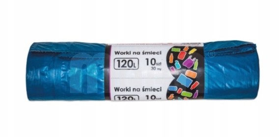 Worki Na Śmieci 120l 10SZT Mega Mocne Z Tasiemką