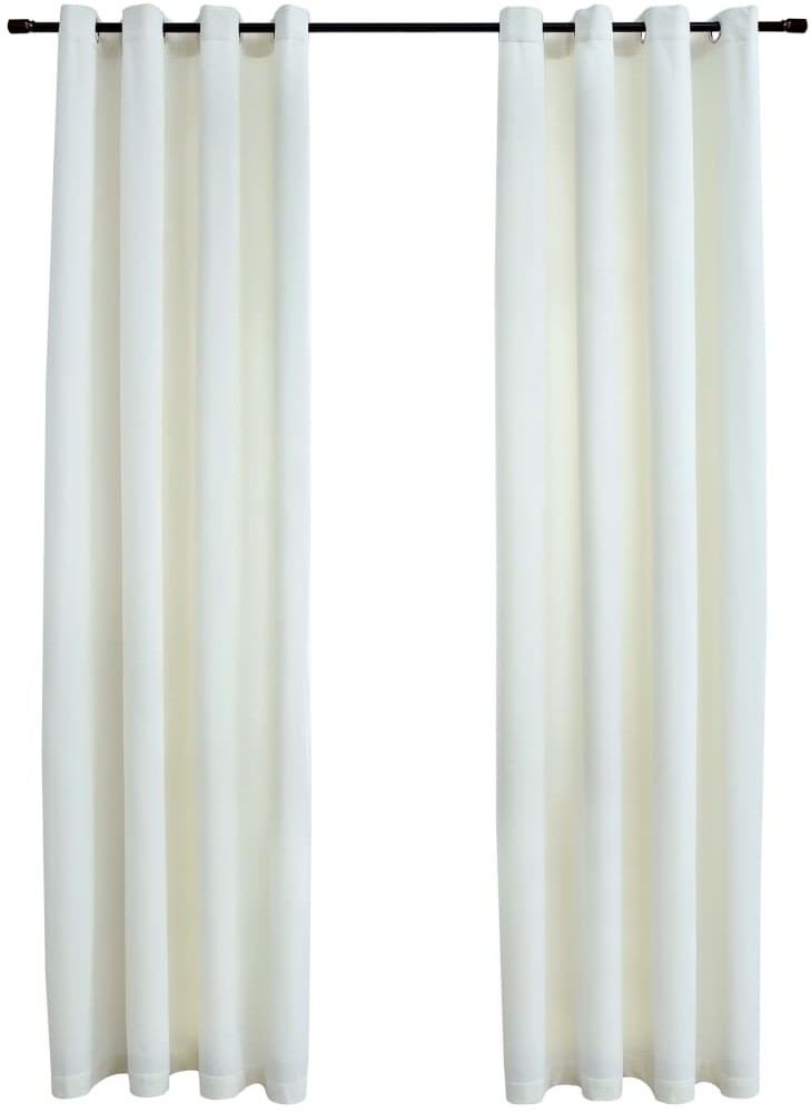 vidaXL Zasłony zaciemniające z kółkami, 2 szt., aksamitne, kremowe