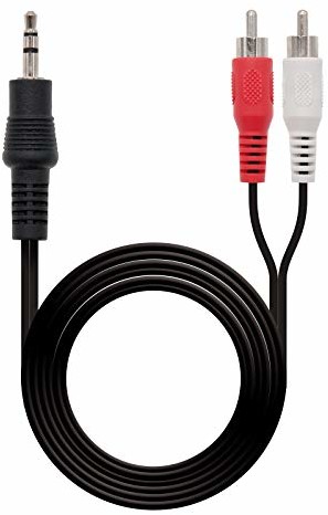 Nano Cable Nanocable 10.24.0303 kabel audio stereo 2 cinch, JACK 3.5/M-2 x RCA/M, męski-męski, czarny, 3,0 mts 10.24.0303