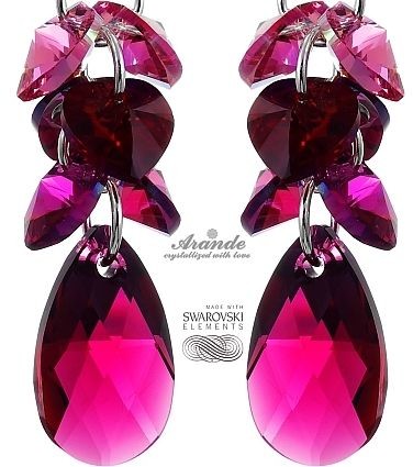 Swarovski PIĘKNE KOLCZYKI RUBY ZODIAC LIPIEC SREBRO 925