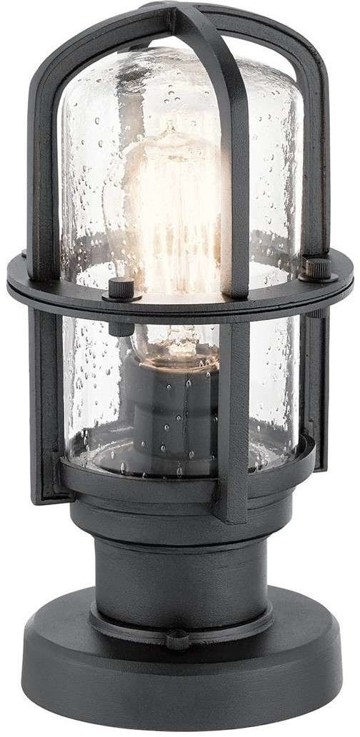 Kichler Sufitowa LAMPA plafon KL-SURI-F Elstead szklana OPRAWA zewnętrzna okrągła latarenka industrialna IP44 czarna KL-SURI-F