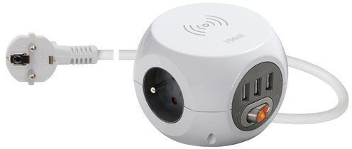 Listwa zasilająca z ładowarką do telefonu USB / indukcja 00445.FR.CC.B 00445.FR.CC.B