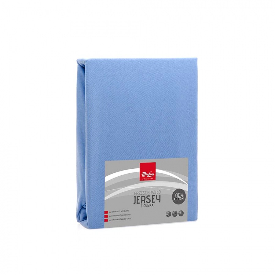 Fl1 PRZEŚCIERADŁO JERSEY Z GUMKĄ 220X220CM NIEBIESKI 80A-PRZ-J220NI