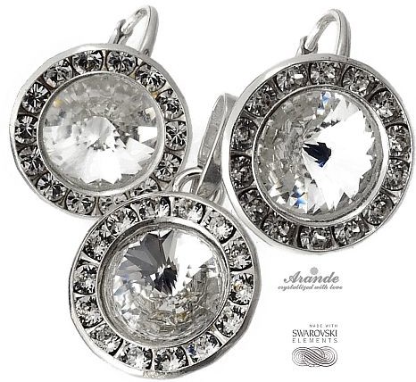 Arande SWAROVSKI ozdobny komplet+łańcuszek CRYSTAL SREBRO 700126