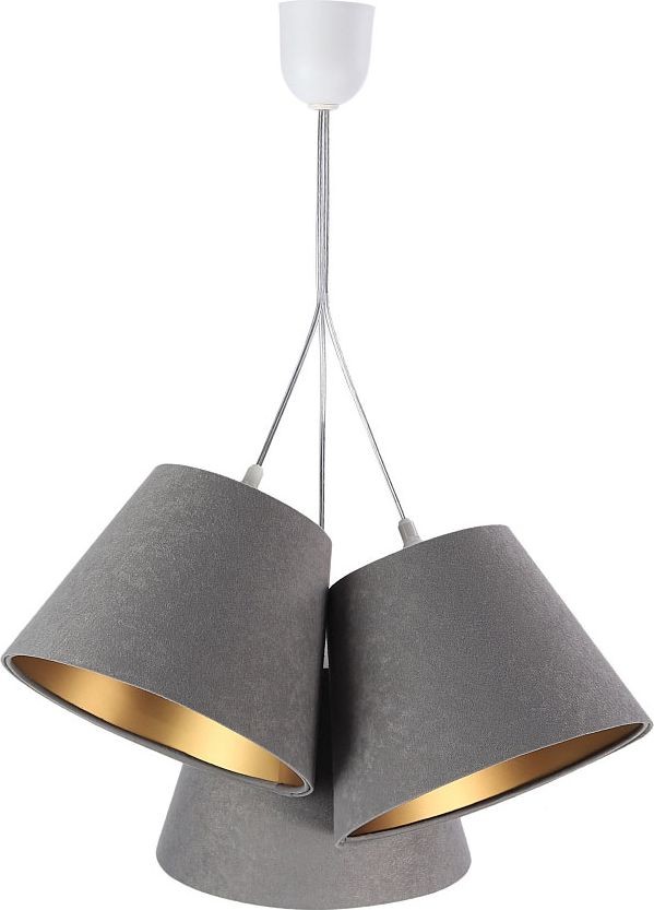 Szaro-złota lampa wisząca glamour Gaqys