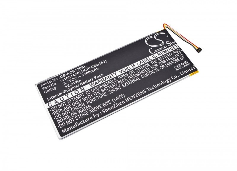 Zdjęcia - Pozostałe do tabletów CameronSino Acer Iconia One 7 B1-730 / 3165142P 3300mAh 12.21Wh Li-Polymer 3.7V (Camer 