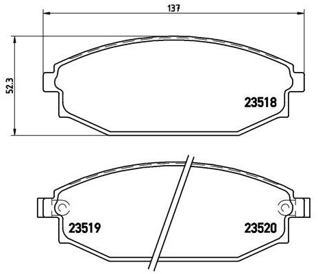 BREMBO Zestaw klocków hamulcowych, hamulce tarczowe P 54 027