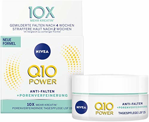 Nivea Q10 Power Anti-Falten + naprężanie poprawiające pory, krem dzienny z LSF 15, 2 szt. w opakowaniu (2 x 50 ml)
