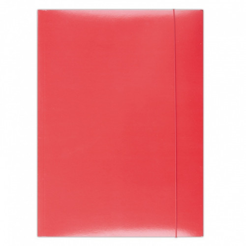 OFFICE PRODUCTS Teczka z gumką karton/lakier, A4, 350gsm, 3-skrz., czerwona 21191141-04