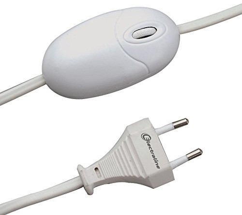 Electraline Elec traline 70115 Włącznik ściemniacza ściemniacz z kablem 1.5 meter, max 160 W, Small, biały