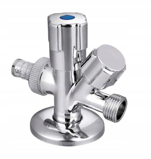 Zawór Kombi Kątowy 1/2 X 3/8 X 3/4 Pralka/zmywarka